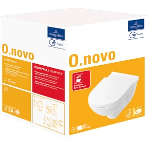Verpackung des Villeroy & Boch WC-Set O.Novo Tiefspüler Alpinweiß inkl. WC-Sitz