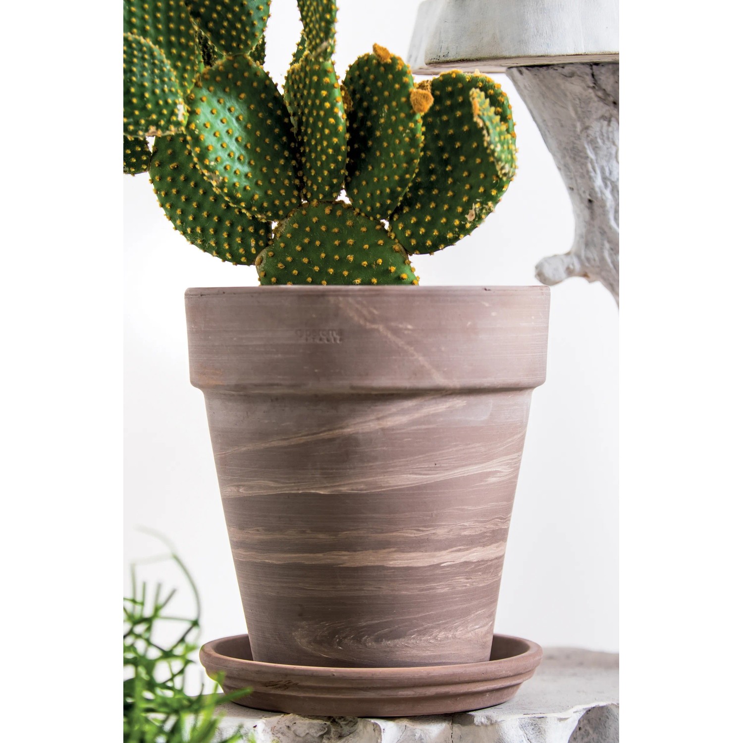 Deroma Pflanztopf Alto Duo Ø 26 cm x 29 cm Graphit Weiß gestreift_2