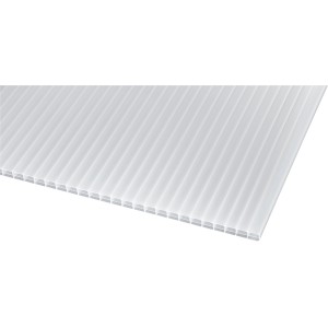 Weiße, opale 16 mm Hohlkammerplatte (6000x1200 mm) für Kunststoffbedachung.