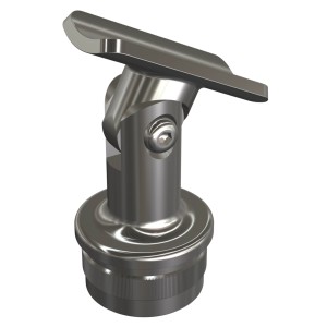 Handlaufträger Edelstahl V2A mit Gelenk mit gewölbter Platte 60 mm