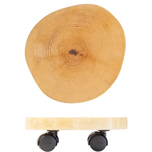 Wagner Pflanzenroller GH 0268 aus Birke (Ø 25-30 cm) mit Rollen für den Innenbereich.