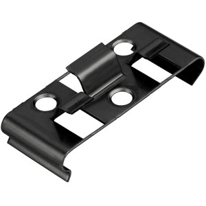 Schwarzer Kovalex Montageclip aus Metall für Terrassendielen, 25 Stück.