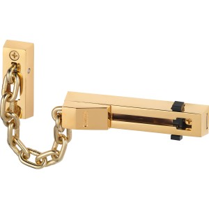 Goldene Abus Türkette SK66 M aus Stahl mit Kindersicherung für Haus- und Wohnungstüren.