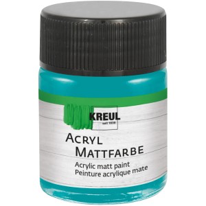 Kreul Acrylfarbe Matt Türkis, 50 ml, für Bastelarbeiten und Dekorationen.