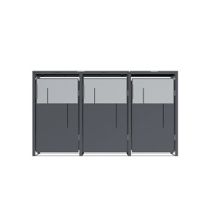 Westmann Mülltonnenbox Tonus 3 in Anthrazit für drei 240-Liter-Tonnen.