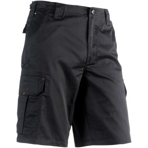 Schwarze Herock Bermuda Tyrus Arbeitsshorts, Größe 42, mit Seitentaschen und Zollstocktasche.