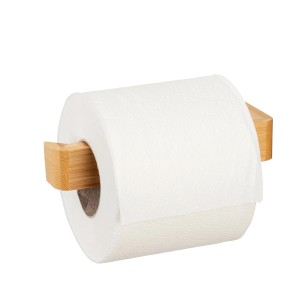 Wenko Toilettenpapierhalter Inbara aus Bambus mit Papierrolle.
