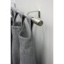 Gardinia Gardinenstangen-Set Zylinder, Edelstahl, 120-210 cm mit grauen Gardinen.