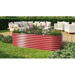 Vitavia Hochbeet Erweiterung Rubin, 80x63 cm, bepflanzt im Garten.