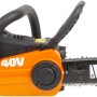 Worx Akku-Kettensäge WG384E.9, 40V (2x20V) Solo, mit orangenem Gehäuse und schwarzem Griff.