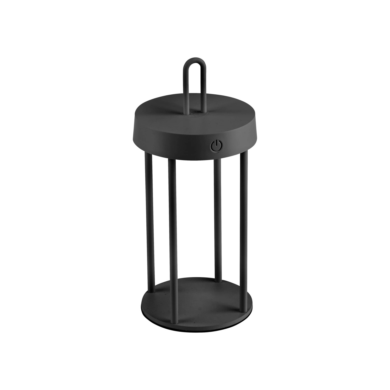 Schwarze LED-Akku-Tischleuchte Anselm, 28,4 cm, für den Außenbereich.