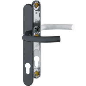 Hoppe Schmalschild-Türgriff-Garnitur Lima, Aluminium, schwarz/weiß für Innentüren.