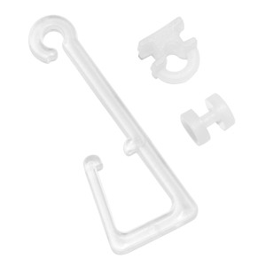 Gardinia Haken für Stoffösen, transparent, 10er-Pack, mit X-Gleitern und Rollen für Gardinenschienen.