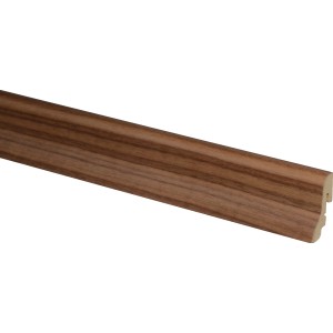 Sockelleiste SU018L Nussbaum, 18x38x2400 mm, MDF furniert, Clip-Montage.