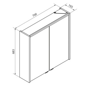 Fackelmann Badmöbel Spiegelschrank B.Round 70 cm Weiß