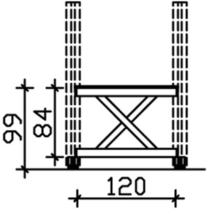 Skan Holz Brüstung Andreaskreuz, 120x84cm, Fichte schiefergrau, Zubehör für Lauben & Pavillons