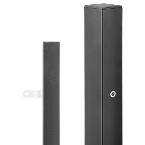 Zaun-Endpfosten Chaussee, 150 cm, Alu, Schwarz Matt, für Zaunbau & Sichtschutz.