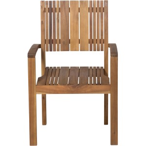 Stapelbarer Gartenstuhl Falun von Siena Garden aus Akazienholz, beige. FSC®-zertifiziert.