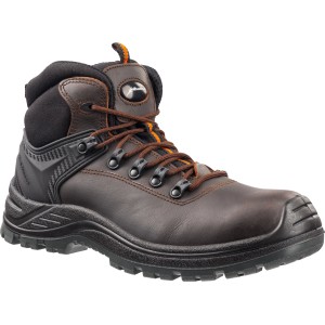 Albatros Sicherheitsstiefel Endurance Mid S3, braun-schwarz, Größe 39. Arbeitsschuh aus Leder mit Schnürung.