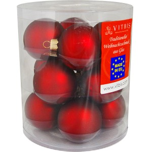Vitbis Weihnachtskugeln Glas ø 6 cm 12 Stück Bordeaux