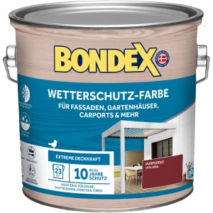 Bondex Wetterschutz-Farbe RAL 3004 Purpurrot 2,5 l