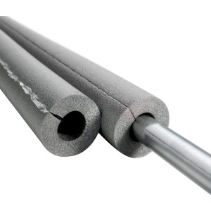 Graue NMC Climatube® Easy Rohrisolierung 42-13, selbstklebend, für Heizungsrohre.