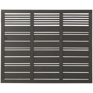 Sichtschutzzaun Silence, Nadelholz umbragrau, 176x140cm, mit horizontalen Lamellen.