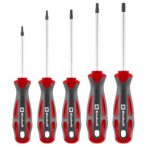 Einhell Schraubendreher-Set, 5-teilig, T-Profil, mit ergonomischen Griffen für präzises Schrauben.