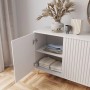 Selsey Sideboard Bello mit Lamellenfronten 154 cm Weiß mit Goldenen Beinen_8