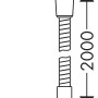 Hansgrohe Metaflex Brauseschlauch, 200 cm, Chrom, mit Maßangaben.