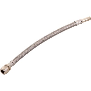 Flexibler Verbindungsschlauch, 10 mm x 300 mm, aus Edelstahl für Trinkwasserinstallation.