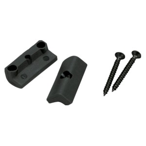 Schwarze Endclips für WPC Terrassendielen, 10 Stück, mit Schrauben.