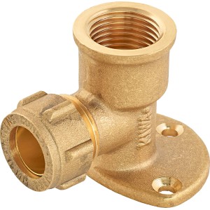 Messing Klemm-Wandwinkel, 15 mm x 18,6 mm (Rp 1/2), zur Rohrmontage an Wand oder Decke.