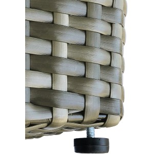 Detailansicht Pflanzkasten Cube Shadow, Polyrattan-Flechtoptik mit Stellfuß.