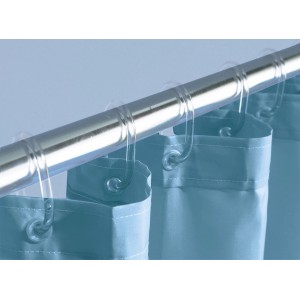 Kleine Wolke Duschvorhangringe, 12 glasklare Kunststoffringe zur Befestigung an Duschstangen.