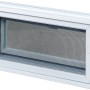 Weißes Lüftungsfenster für 2 Glasbausteine (24er) mit Fliegengitter.