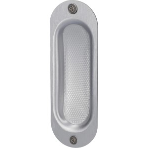 Alpertec Schiebetürmuschel aus Aluminium in Silber, ohne Lochung für Schiebetüren.