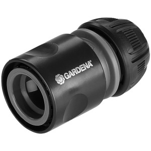 Gardena EcoLine Hahnverbinder mit Anti-Splash Funktion für Gartenschläuche.