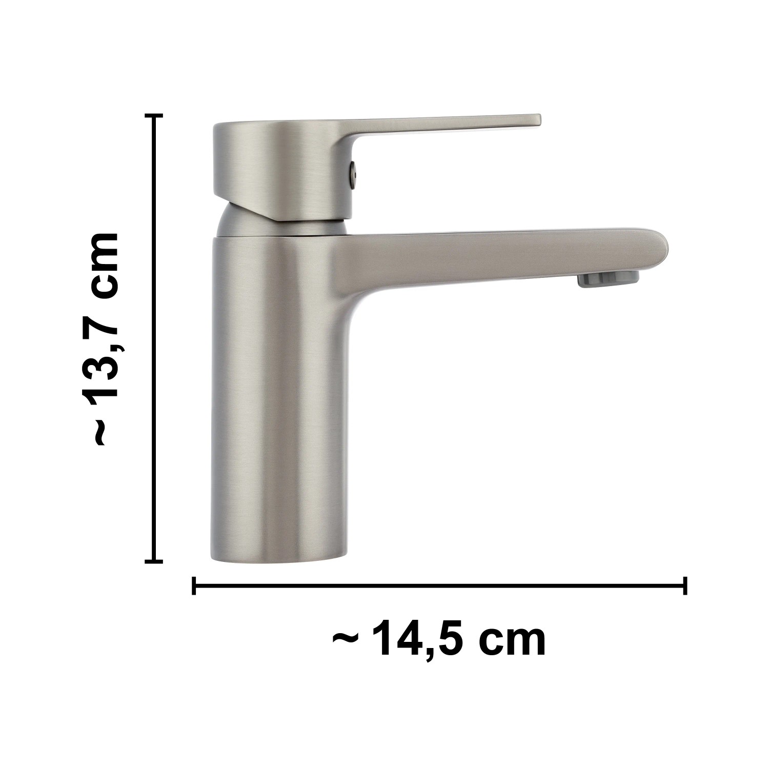 Waschtischarmatur Bisenzio Einhebel in Gunmetal, gebürstete Optik.