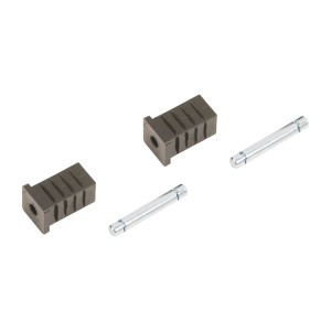 Befestigungs-Set: Stift und Vierkantrohrhülse für Möbelrollen.