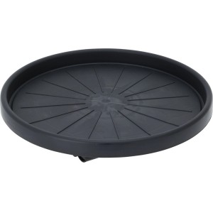 Anthrazitfarbener Pflanzen-Rolluntersetzer (Ø 34,8 cm) für leichtes Verschieben von Topfpflanzen.