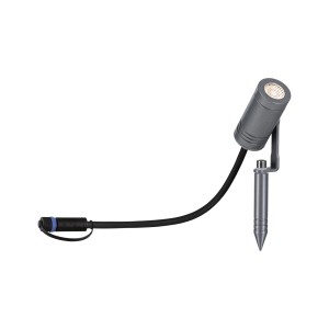 Paulmann LED-Gartenstrahler Plug & Shine Radix, 6W, grau, mit Erdspieß für Außenbeleuchtung.