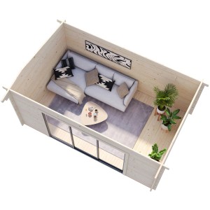 Palmako Gartenhaus Ines Slide Plus Transparent Tauchgrundiert 480 cm x 300 cm