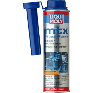 Liqui Moly mtx Vergaser-Reiniger 300ml Dose mit blauem Aufsatz. Reinigt Vergaser, schützt vor Korrosion.