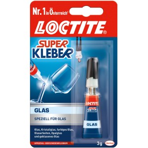 Loctite Superkleber Glaskleber 3g, ideal zum Kleben von Glas & Metall. Mit Pin-Kappe gegen Verkleben.