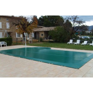 Grüne Summer Fun Pool Sicherheitsabdeckung, Maßanfertigung für Einbaupool im Garten.