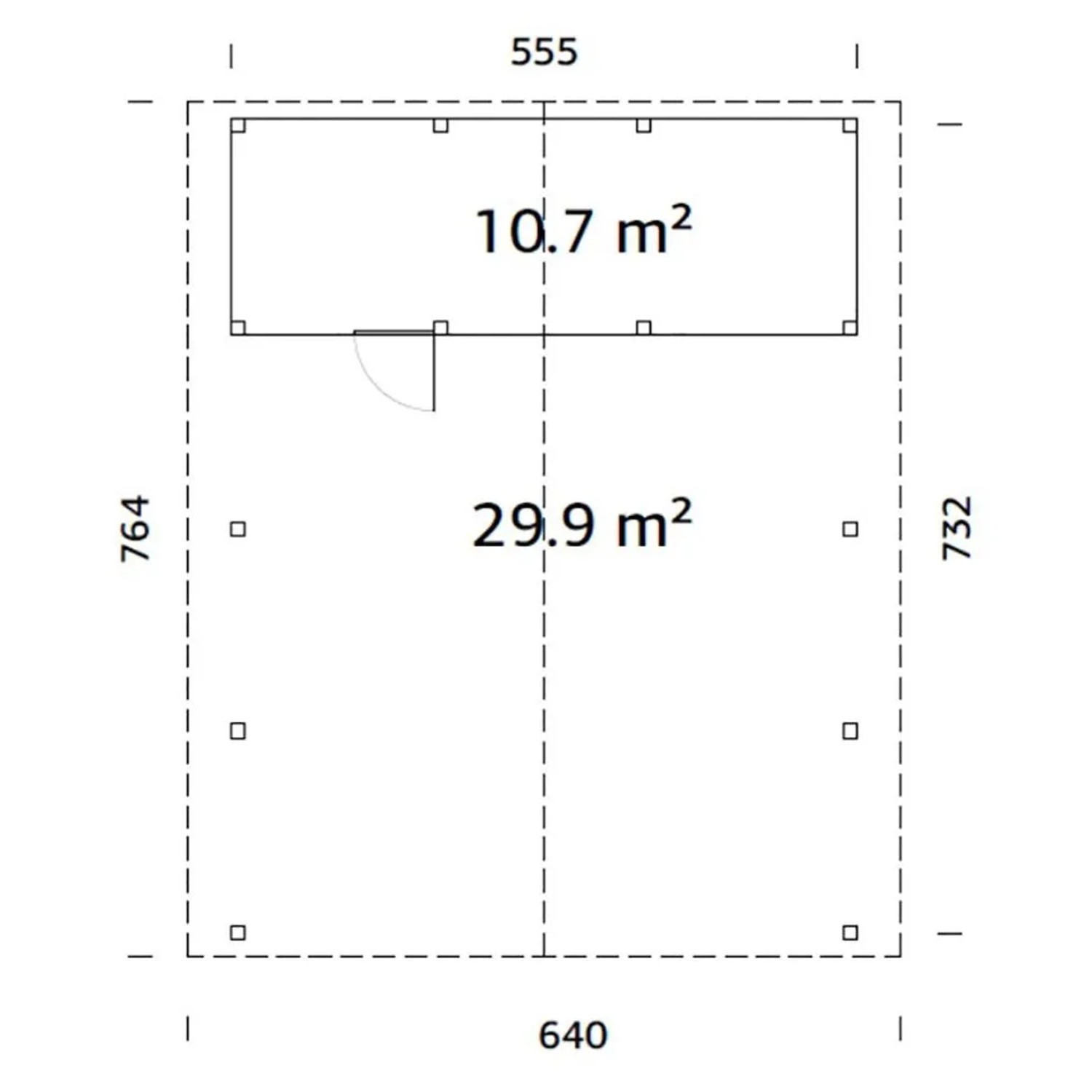 Palmako Carport Robert mit Geräteraum 555 x 363 cm Lackiert Dunkelgrau FSC®_4