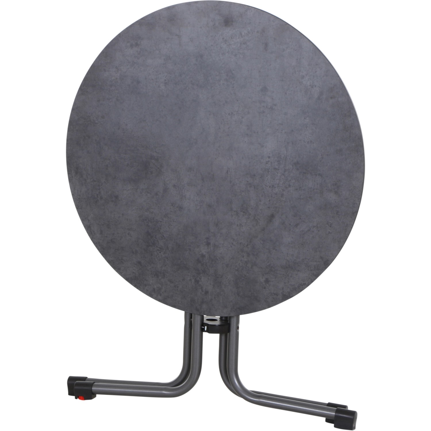 Runder, anthrazitfarbener Siena Garden Klapptisch Sola, Ø 80 cm, ideal für Balkon oder Garten.