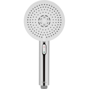 baliv Handbrause HBR-116.420, rund, verchromt und weiß, mit Wassersparfunktion.