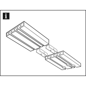 Gardinia Schienenverbinder, 2er-Pack, weiß, zum Verbinden von Gardinenschienen.